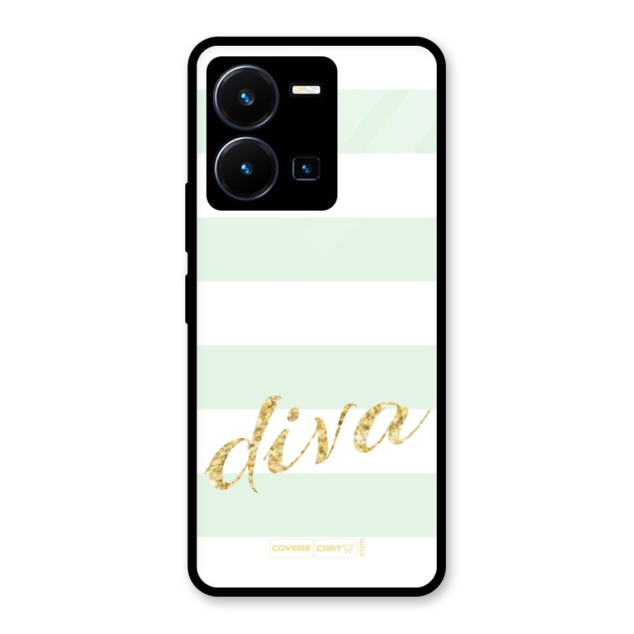 Diva Glass Back Case for Vivo Y35