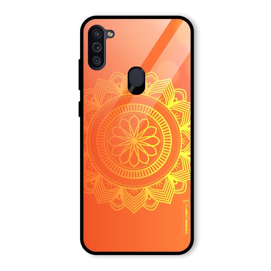 Diwali Rangoli Glass Back Case for Galaxy M11