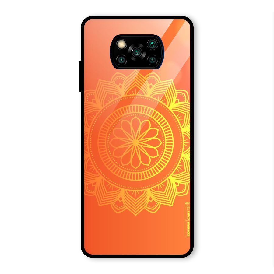 Diwali Rangoli Glass Back Case for Poco X3 Pro