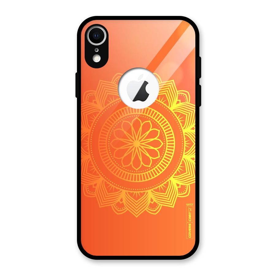 Diwali Rangoli Glass Back Case for iPhone XR Logo Cut