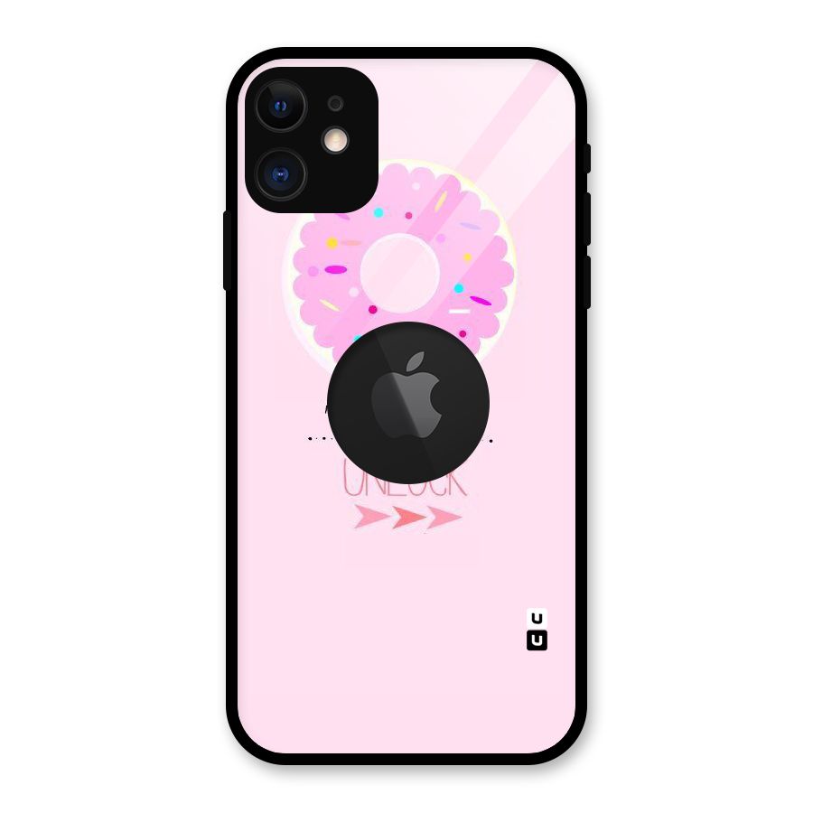Do-Nut Unlock Glass Back Case for iPhone 11 Logo Cut