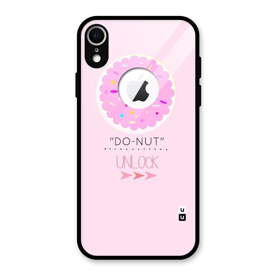 Do-Nut Unlock Glass Back Case for iPhone XR Logo Cut