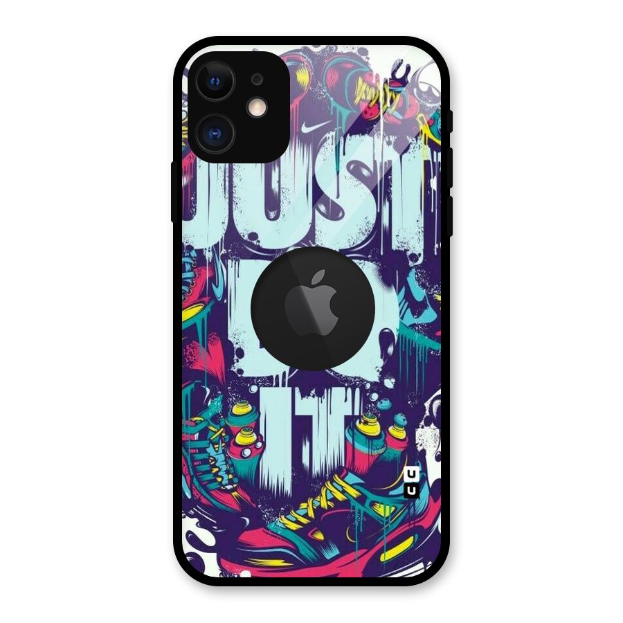 Do It Abstract Glass Back Case for iPhone 11 Logo Cut