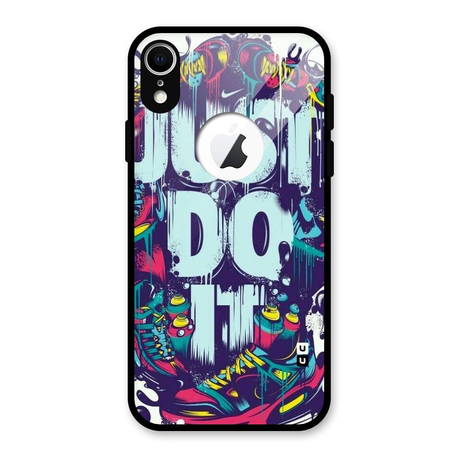 Do It Abstract Glass Back Case for iPhone XR Logo Cut
