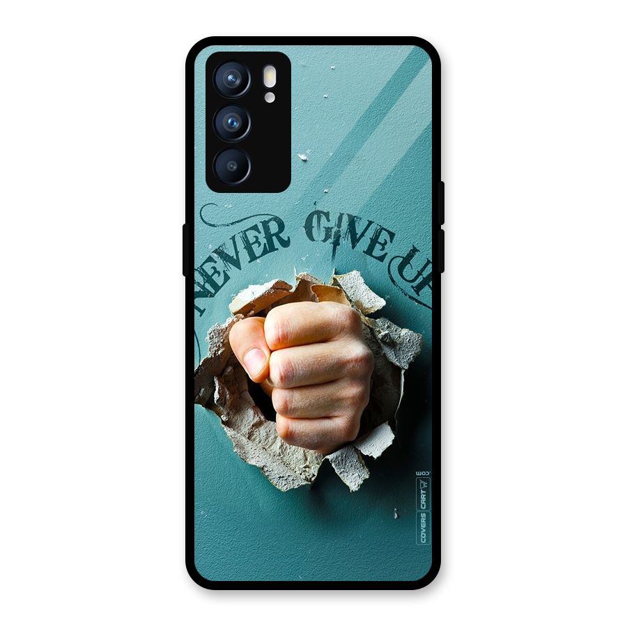Do Not Give Up Glass Back Case for Oppo Reno6 5G