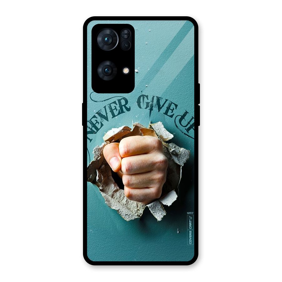 Do Not Give Up Glass Back Case for Oppo Reno7 Pro 5G