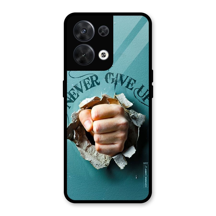 Do Not Give Up Glass Back Case for Oppo Reno8 5G