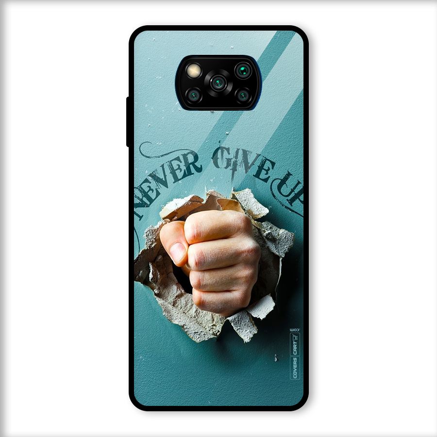 Do Not Give Up Glass Back Case for Poco X3