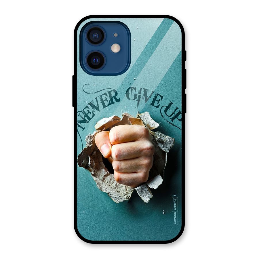 Do Not Give Up Glass Back Case for iPhone 12 Mini