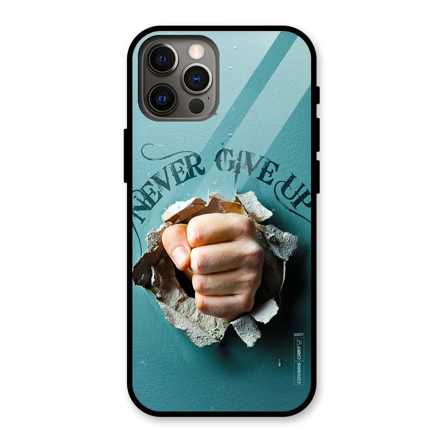 Do Not Give Up Glass Back Case for iPhone 12 Pro
