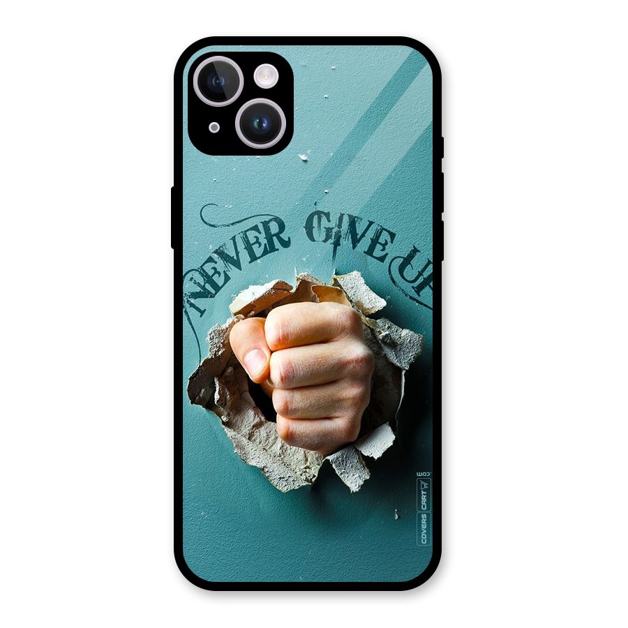 Do Not Give Up Glass Back Case for iPhone 14 Plus