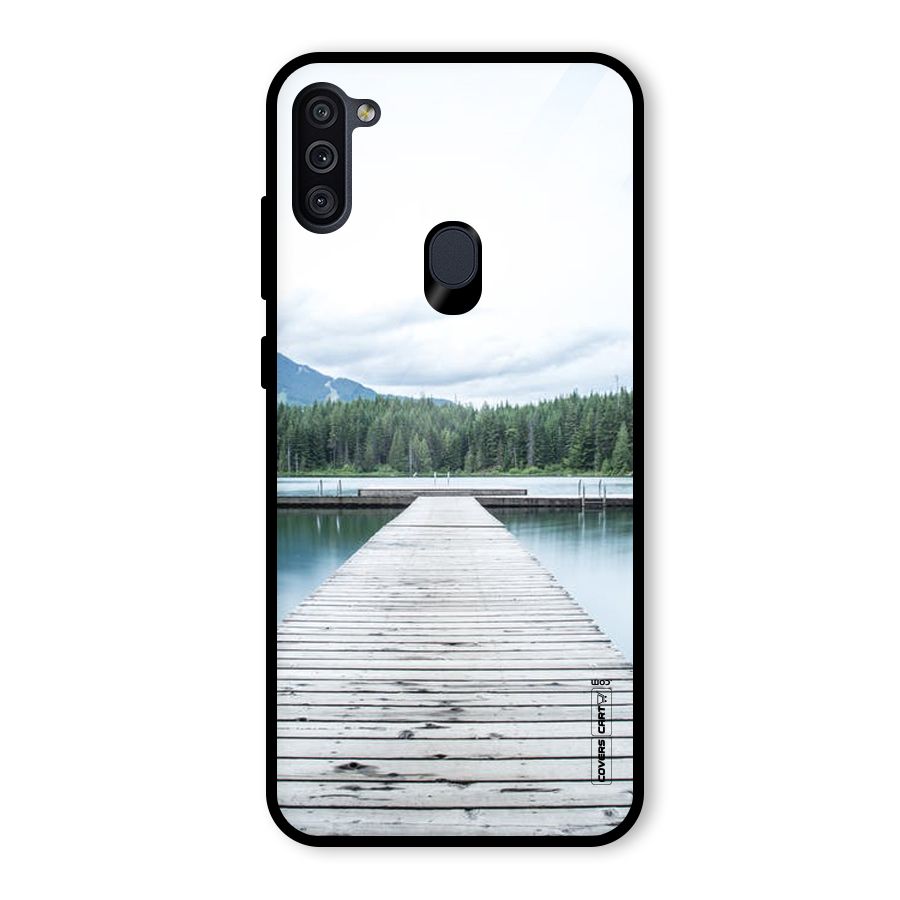 Dock River Glass Back Case for Galaxy M11