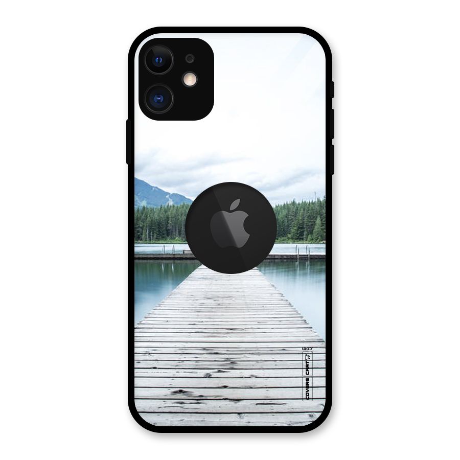 Dock River Glass Back Case for iPhone 11 Logo Cut
