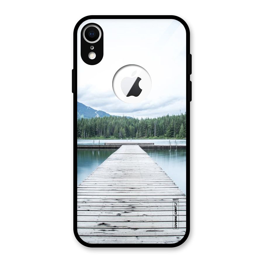 Dock River Glass Back Case for iPhone XR Logo Cut