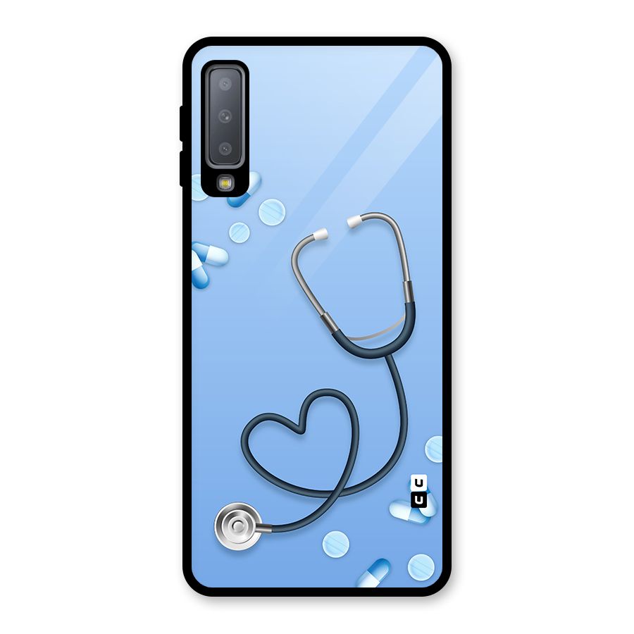 Doctors Stethoscope Glass Back Case for Galaxy A7 (2018)