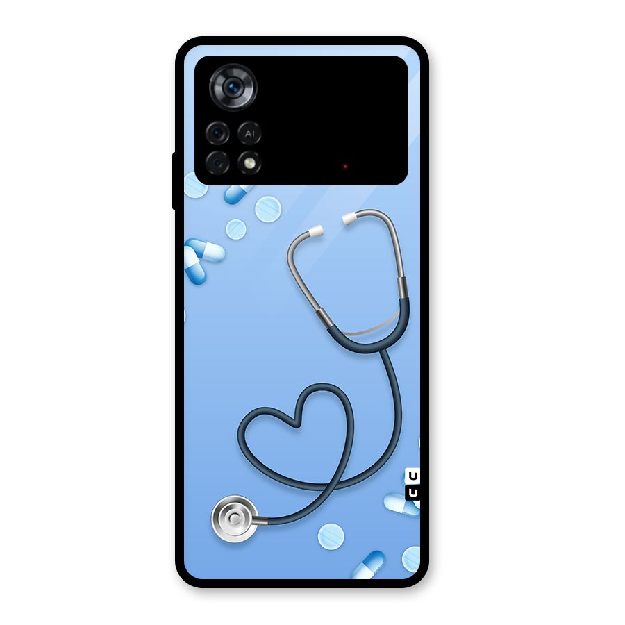 Doctors Stethoscope Glass Back Case for Poco X4 Pro 5G