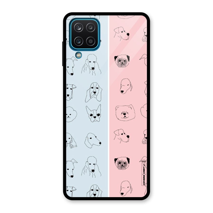 Dog Cat And Cow Glass Back Case for Galaxy A12