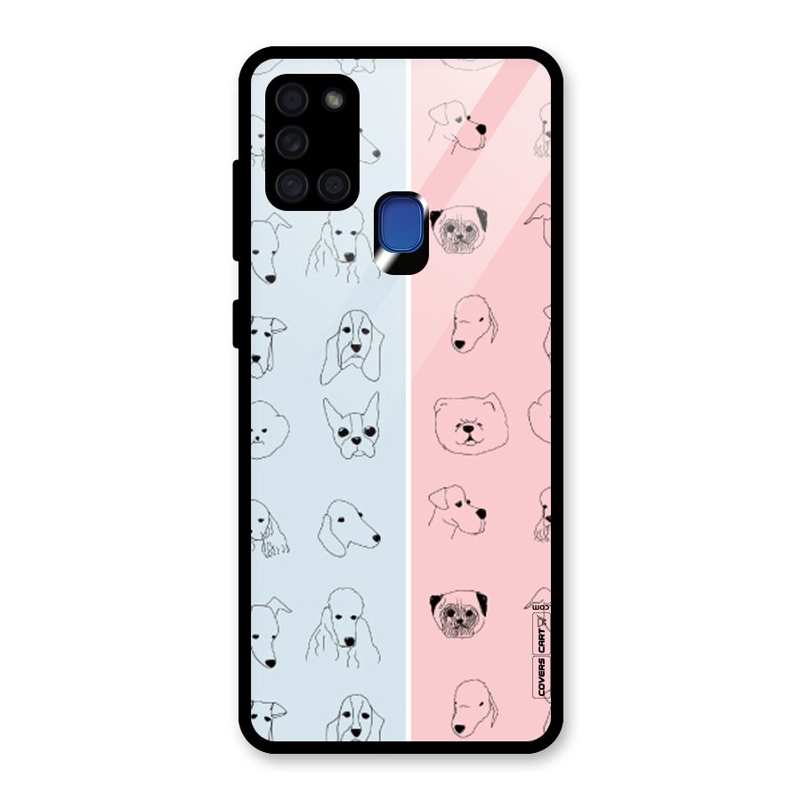 Dog Cat And Cow Glass Back Case for Galaxy A21s