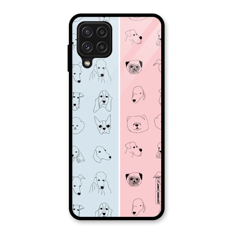 Dog Cat And Cow Glass Back Case for Galaxy A22 4G