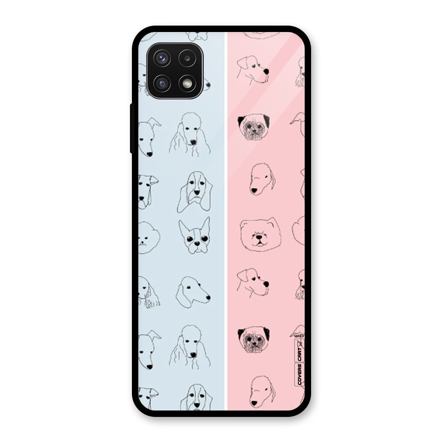 Dog Cat And Cow Glass Back Case for Galaxy A22 5G