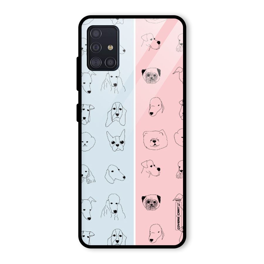 Dog Cat And Cow Glass Back Case for Galaxy A51