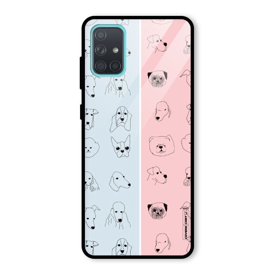 Dog Cat And Cow Glass Back Case for Galaxy A71