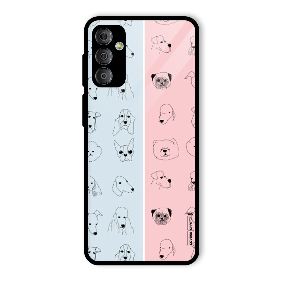 Dog Cat And Cow Glass Back Case for Galaxy F23