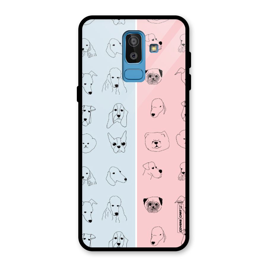 Dog Cat And Cow Glass Back Case for Galaxy J8