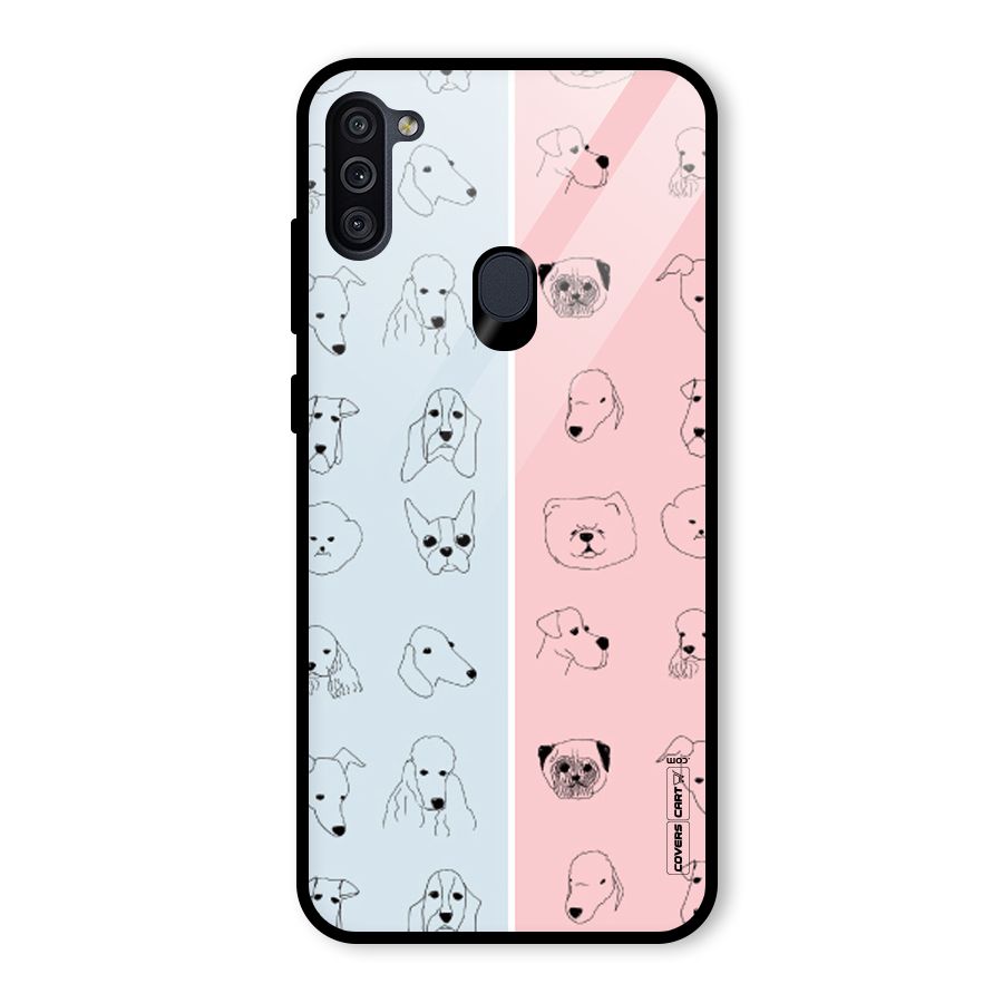 Dog Cat And Cow Glass Back Case for Galaxy M11