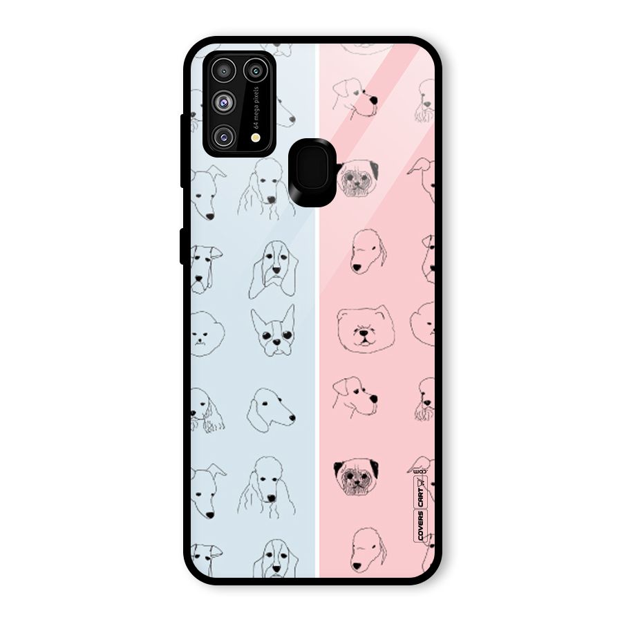 Dog Cat And Cow Glass Back Case for Galaxy M31
