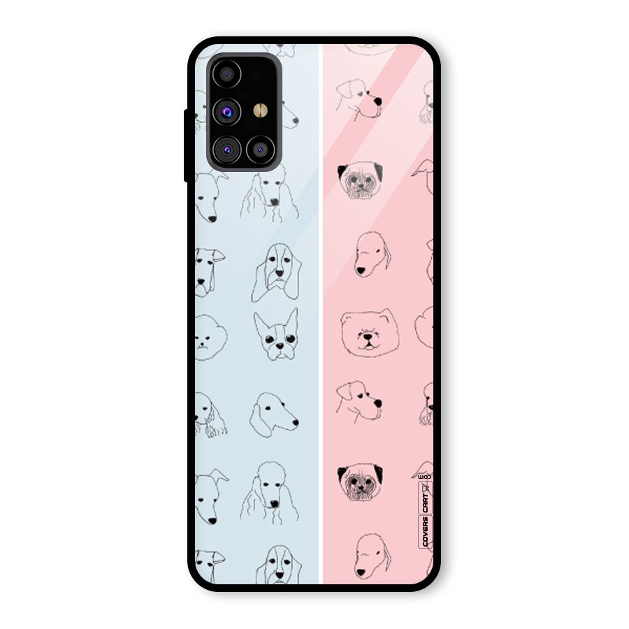 Dog Cat And Cow Glass Back Case for Galaxy M31s