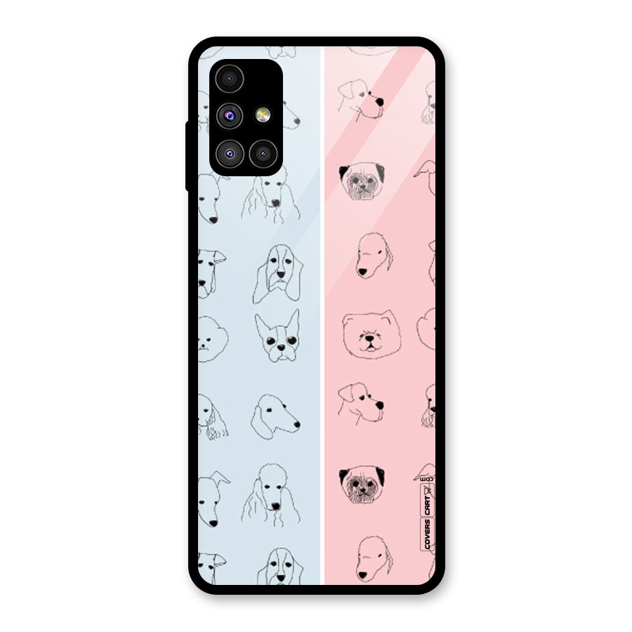 Dog Cat And Cow Glass Back Case for Galaxy M51