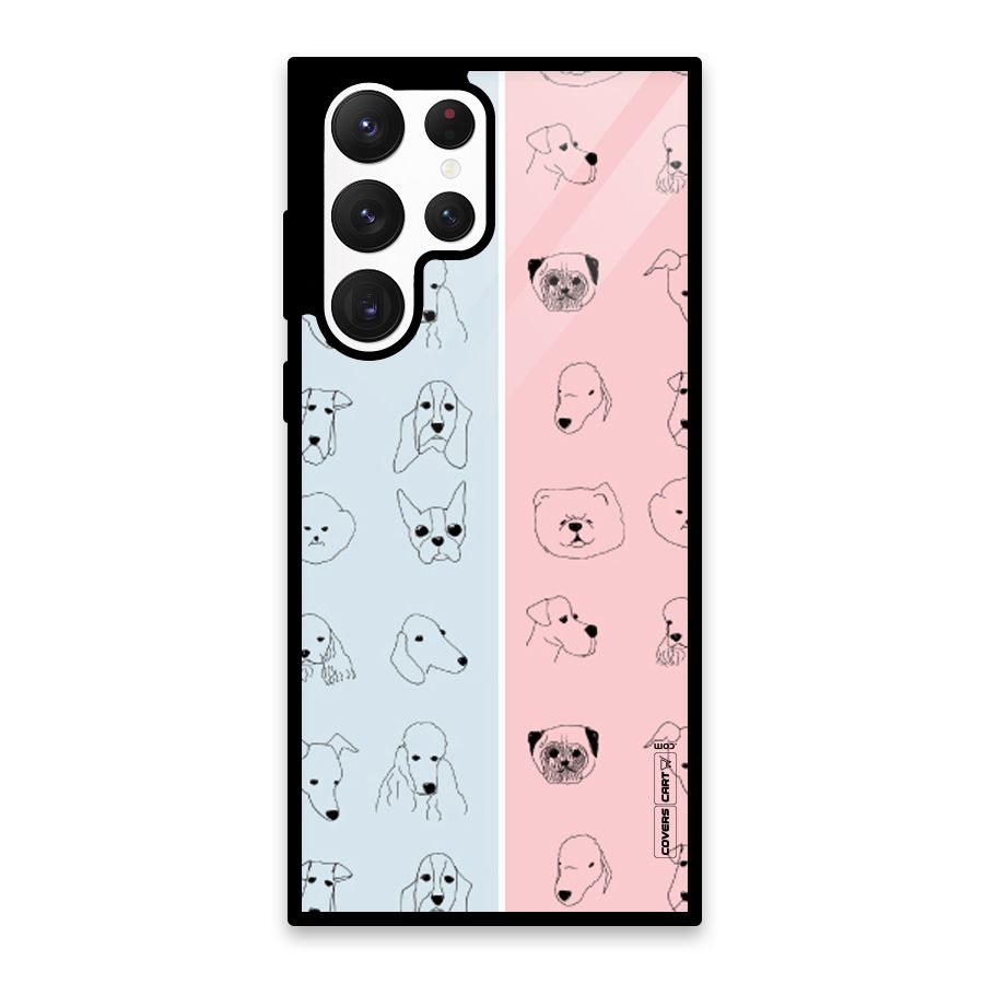 Dog Cat And Cow Glass Back Case for Galaxy S22 Ultra 5G