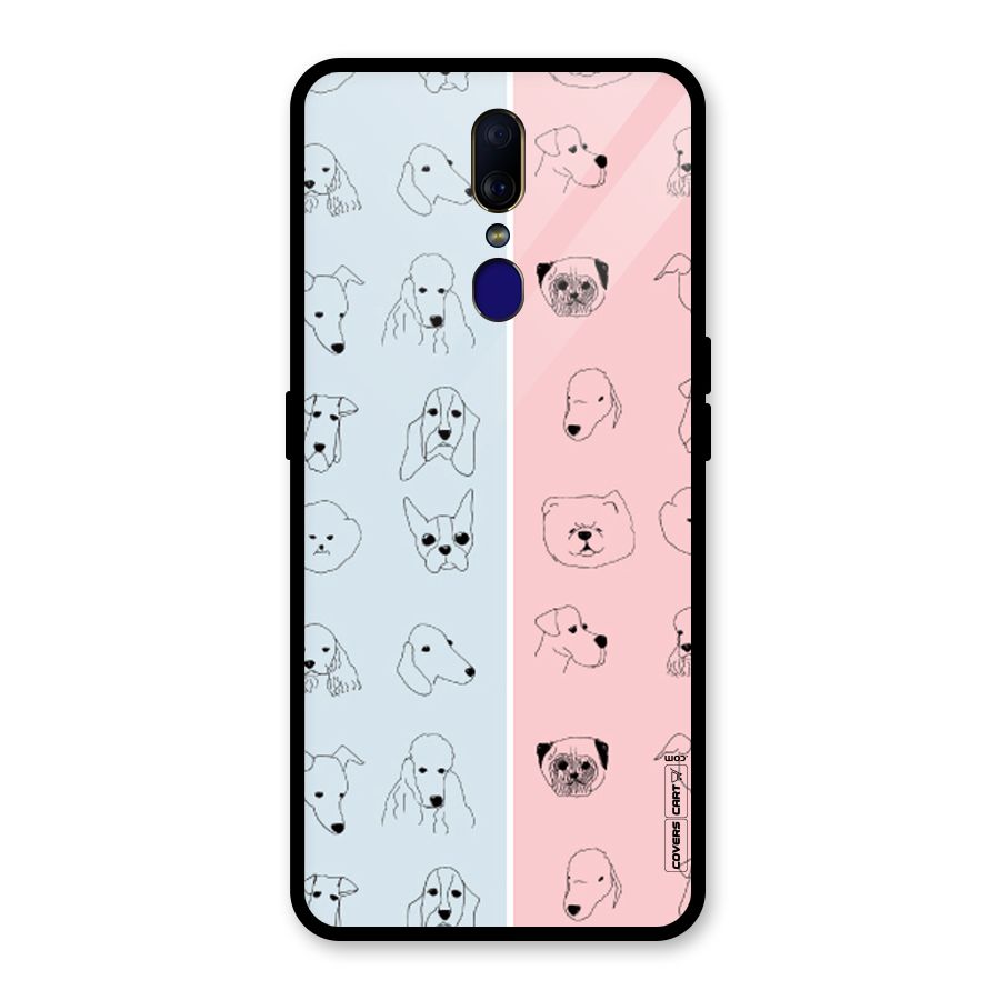 Dog Cat And Cow Glass Back Case for Oppo F11