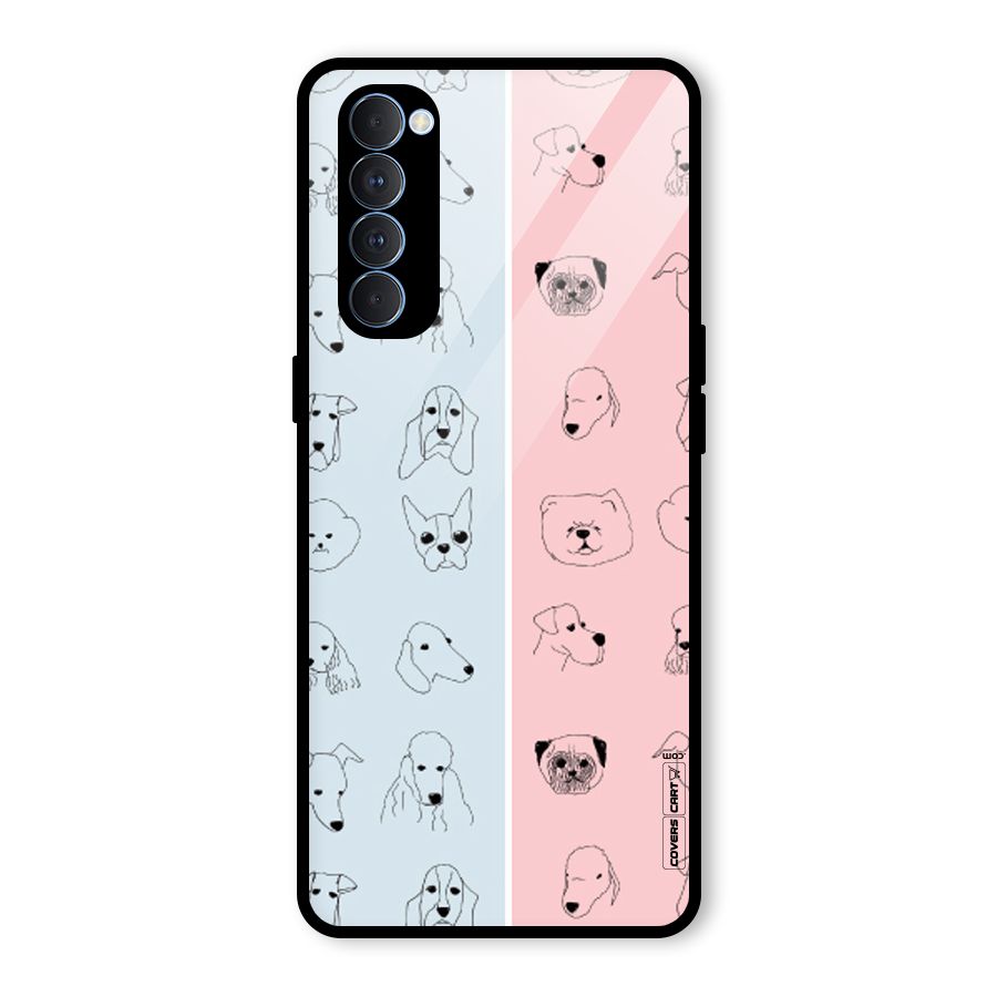 Dog Cat And Cow Glass Back Case for Oppo Reno4 Pro