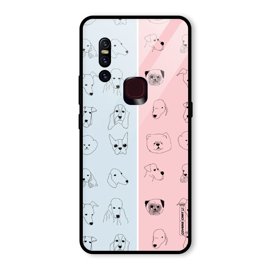 Dog Cat And Cow Glass Back Case for Vivo V15