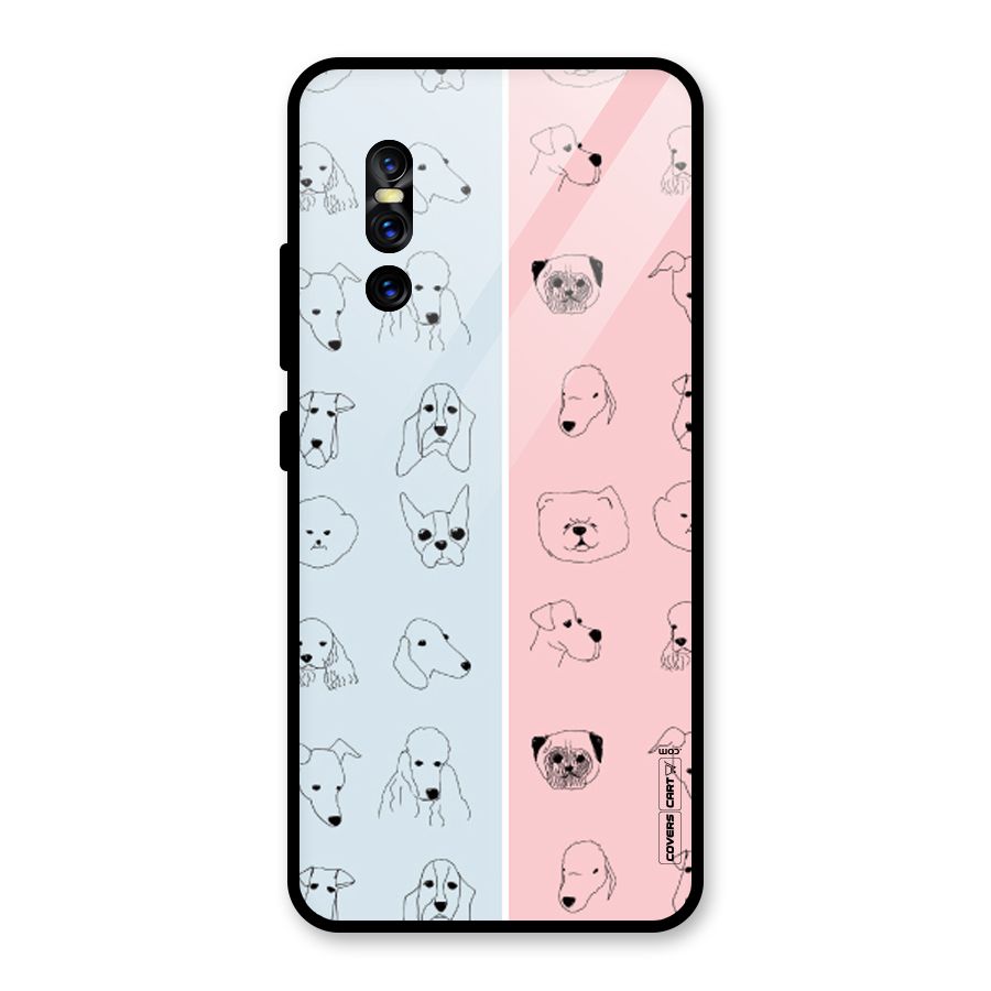 Dog Cat And Cow Glass Back Case for Vivo V15 Pro