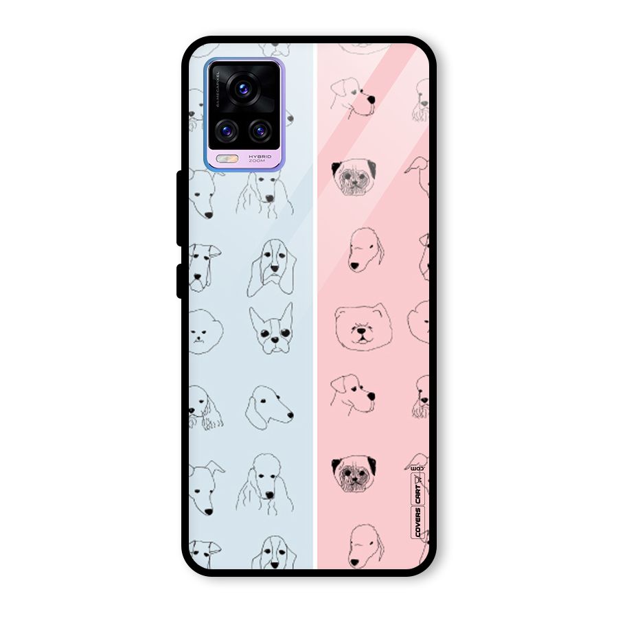 Dog Cat And Cow Glass Back Case for Vivo V20 Pro