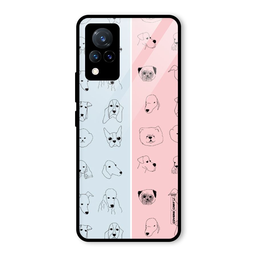 Dog Cat And Cow Glass Back Case for Vivo V21 5G