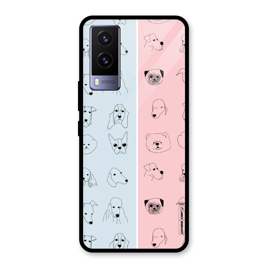 Dog Cat And Cow Glass Back Case for Vivo V21e 5G