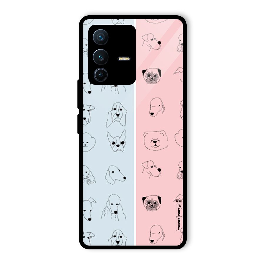 Dog Cat And Cow Glass Back Case for Vivo V23 Pro