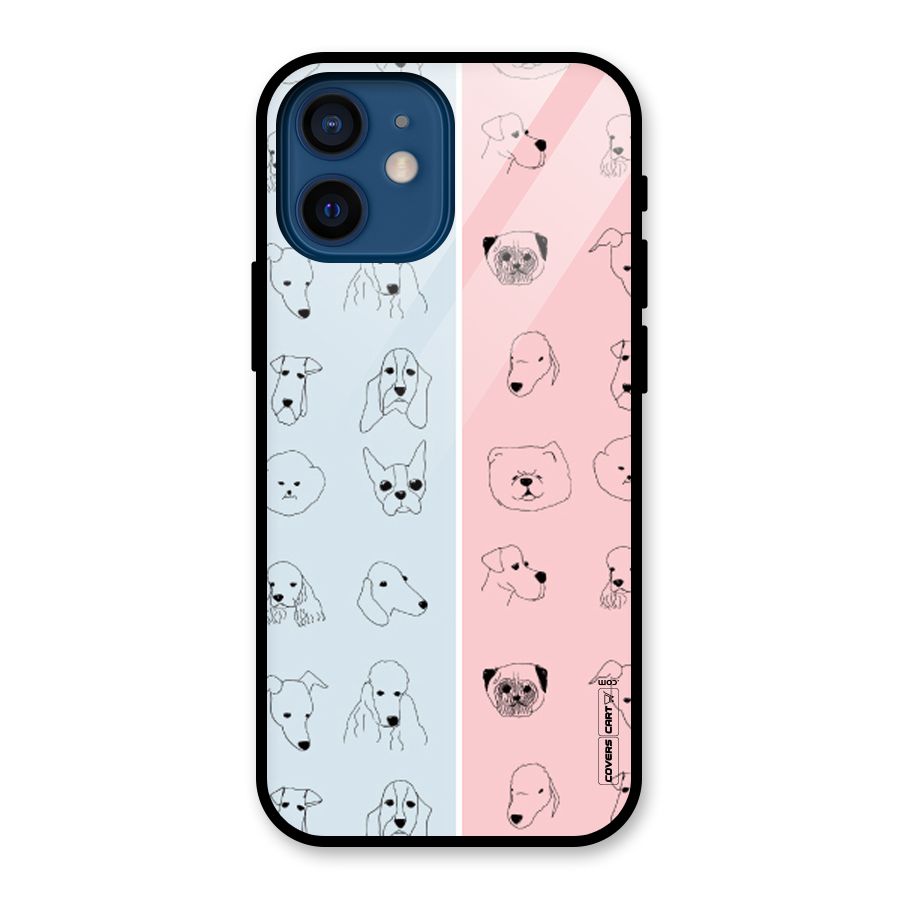 Dog Cat And Cow Glass Back Case for iPhone 12 Mini