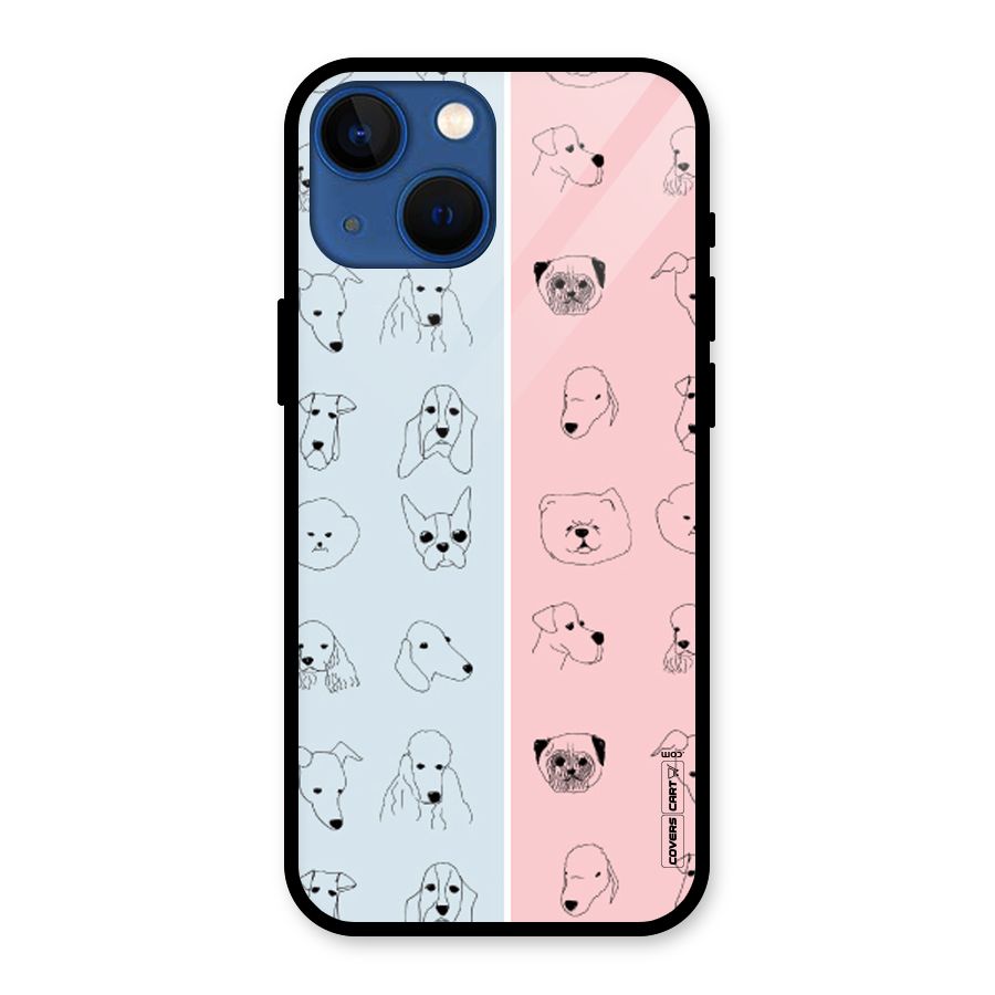 Dog Cat And Cow Glass Back Case for iPhone 13 Mini