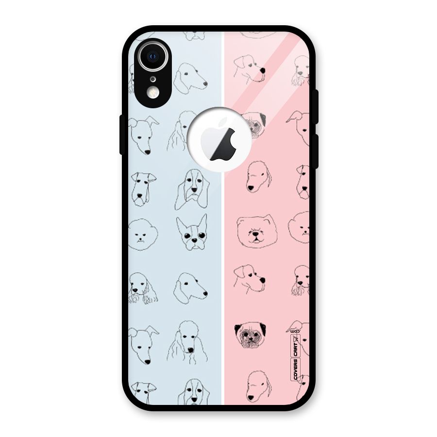 Dog Cat And Cow Glass Back Case for iPhone XR Logo Cut