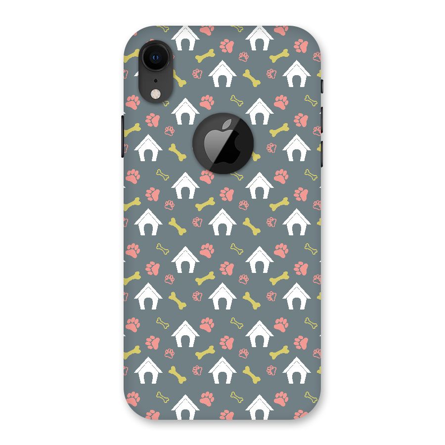 Dog Pattern Back Case for iPhone XR Logo Cut