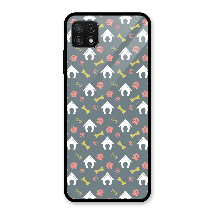 Dog Pattern Glass Back Case for Galaxy A22 5G