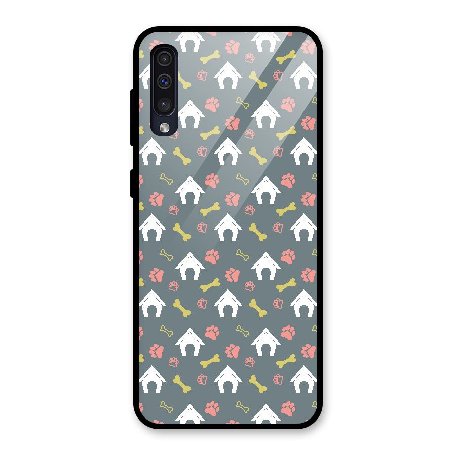 Dog Pattern Glass Back Case for Galaxy A50
