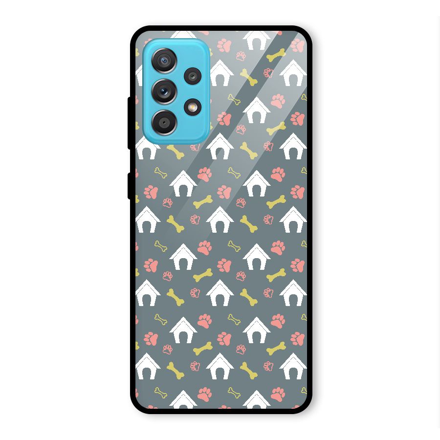 Dog Pattern Glass Back Case for Galaxy A52
