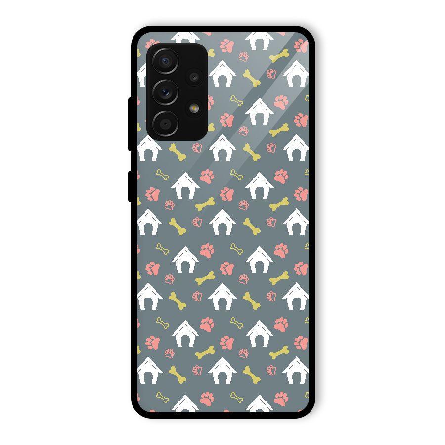 Dog Pattern Glass Back Case for Galaxy A53 5G