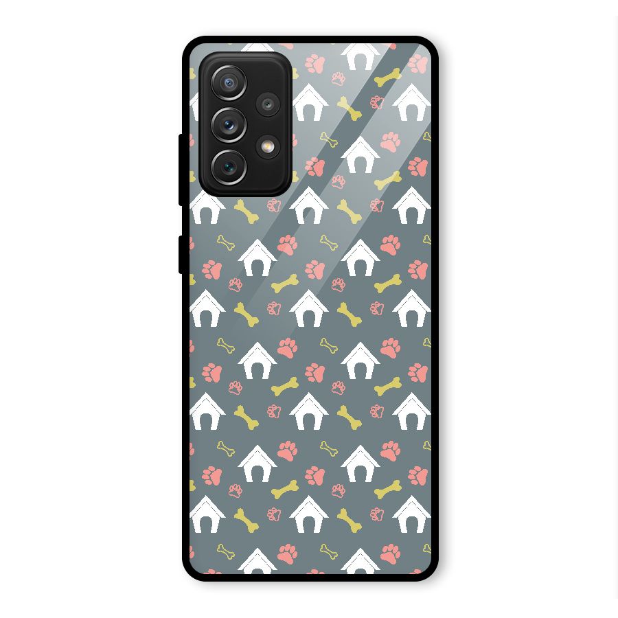 Dog Pattern Glass Back Case for Galaxy A72